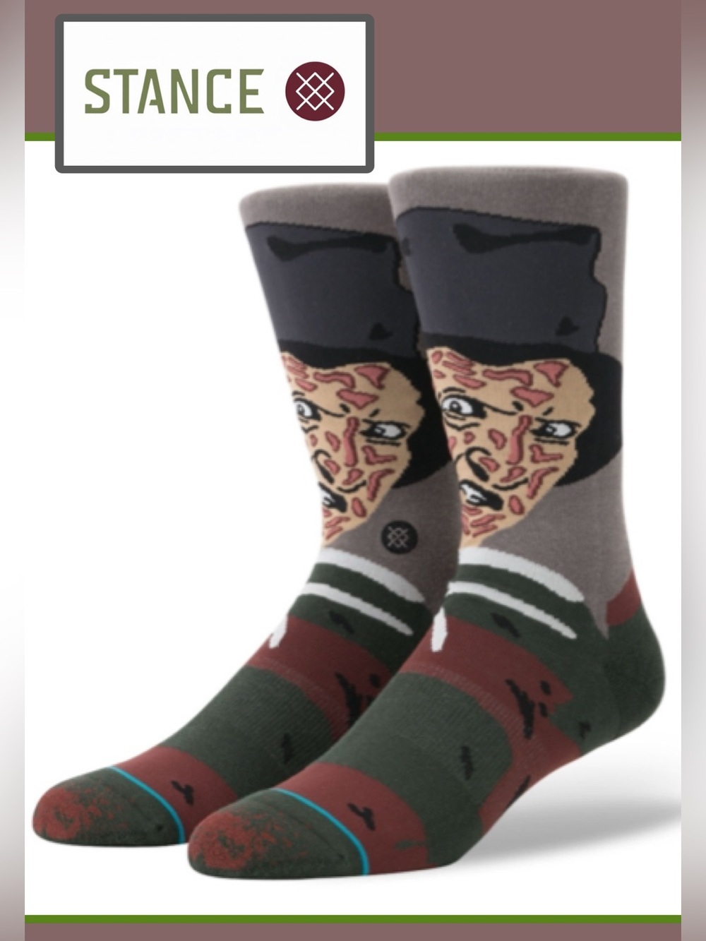 NWT Stance Freddy Krueger A Nightmare On Elm Street Crew Socks Large